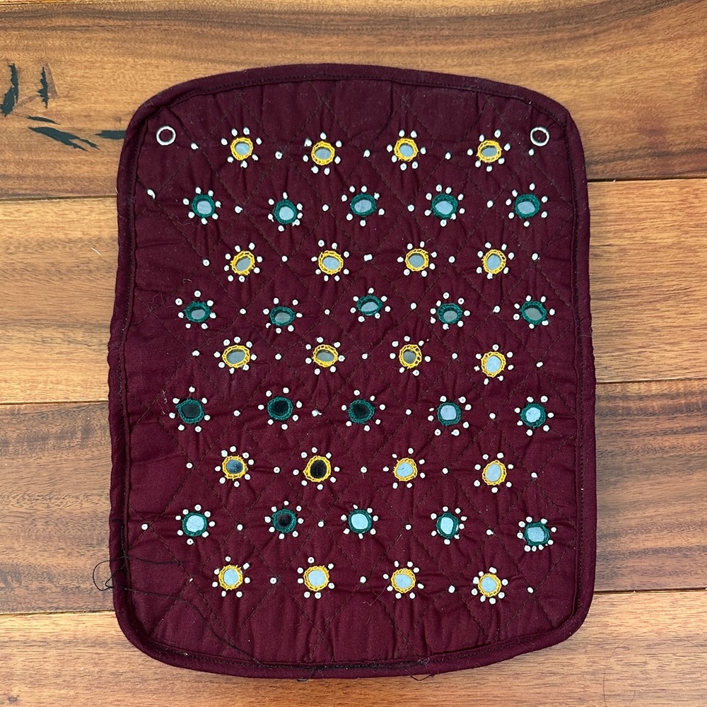 Embroidered Maroon Pouch - Picture 2 of 4